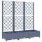 vidaXL Garden Planter with Trellis Dark Gray 47.2x15.7x47.8 PP